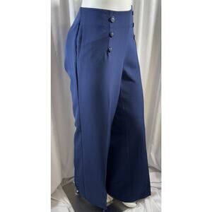 eva mendes Wide Leg Sailor Trousers Blue 8 Academia career 74-22